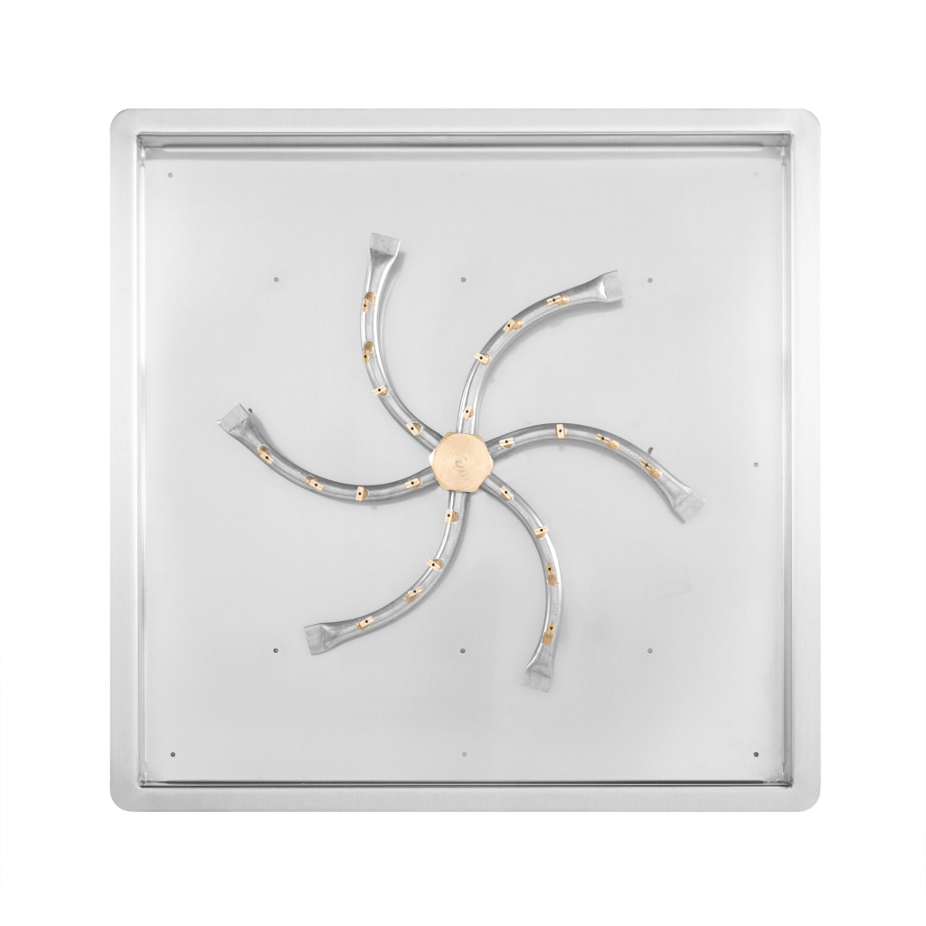 The Outdoor Plus - Square Drop-in Pan With Stainless Steel Triple 'S' Bullet Burner
