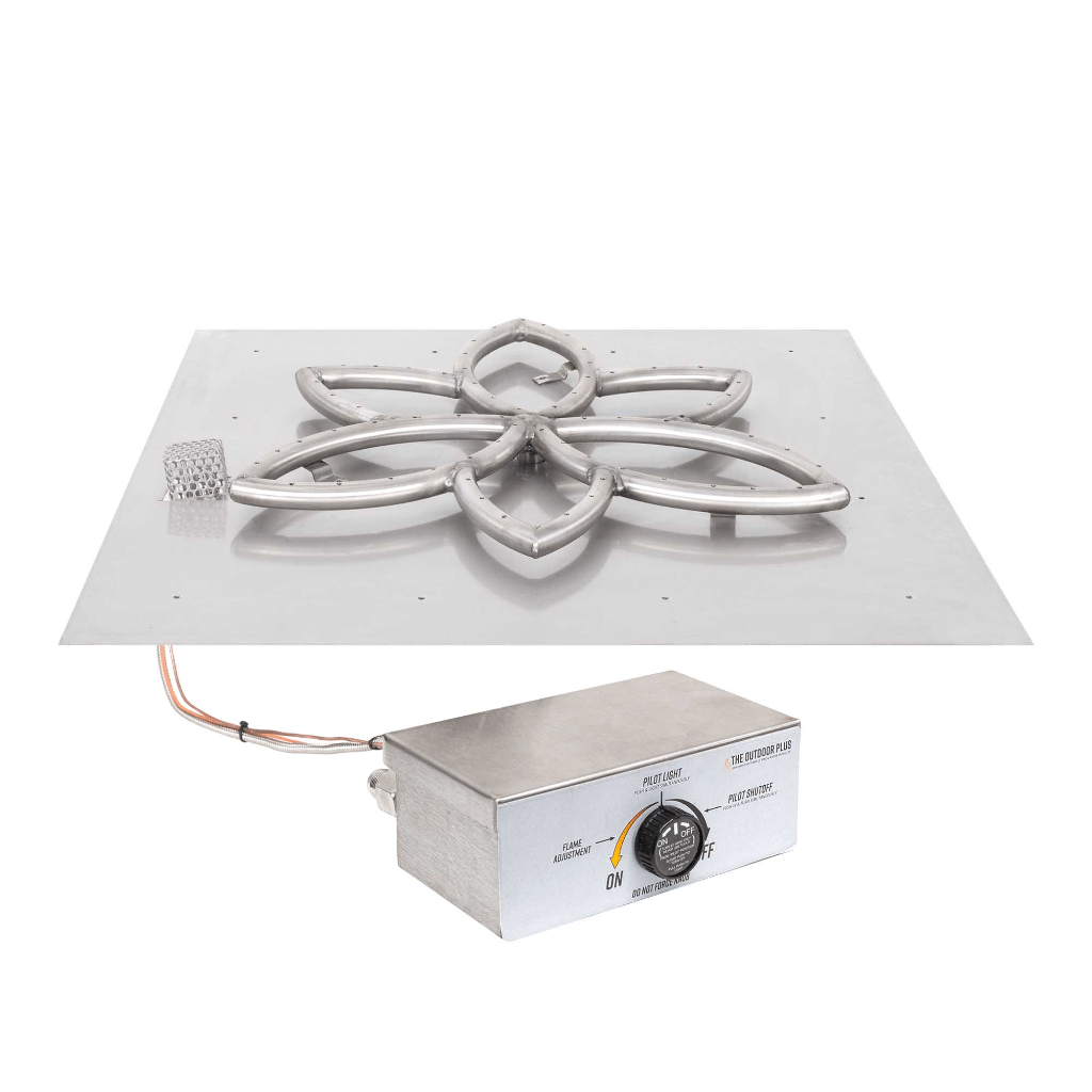 The Outdoor Plus - Square Flat Pan With Stainless Steel Lotus Burner