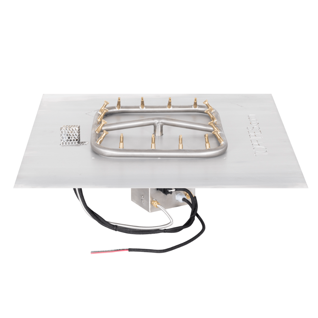 The Outdoor Plus - Square Flat Pan With Stainless Steel Square Bullet Burner