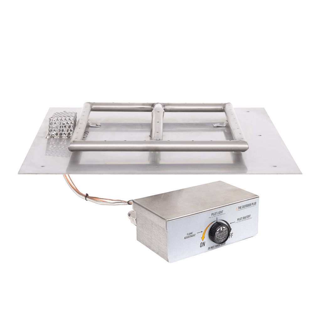 The Outdoor Plus - Square Flat Pan With Stainless Steel Square Burner