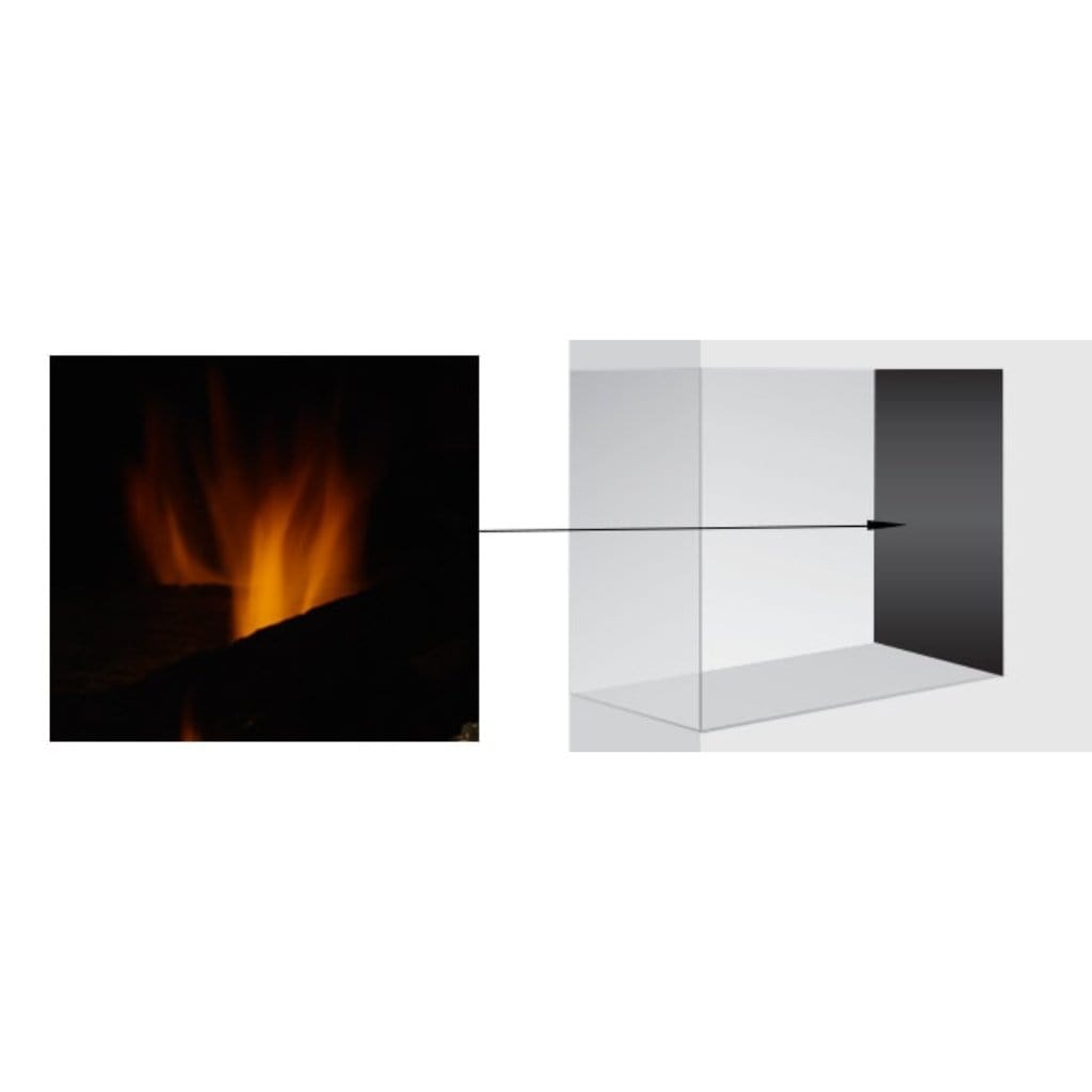Majestic - Reflective Black Glass Interior Panels for Pearl II Peninsula & See-Through DV Fireplaces