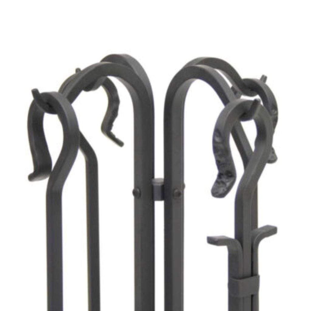 Pilgrim - Matte Black Forged Large Hearth with Corn Broom