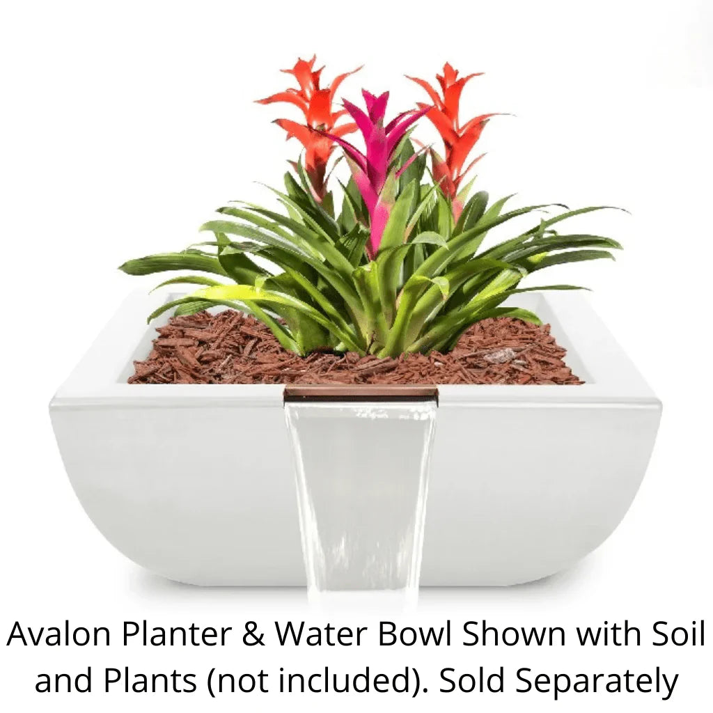 The Outdoor Plus Avalon GFRC Modern Concrete Planter & Water Bowl