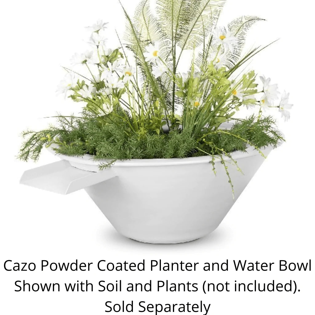 The Outdoor Plus - Cazo Powder Coated Steel Round Planter & Water Bowl