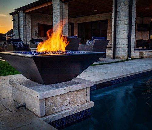 The Outdoor Plus - Maya GFRC Concrete Square Fire Bowl 36"