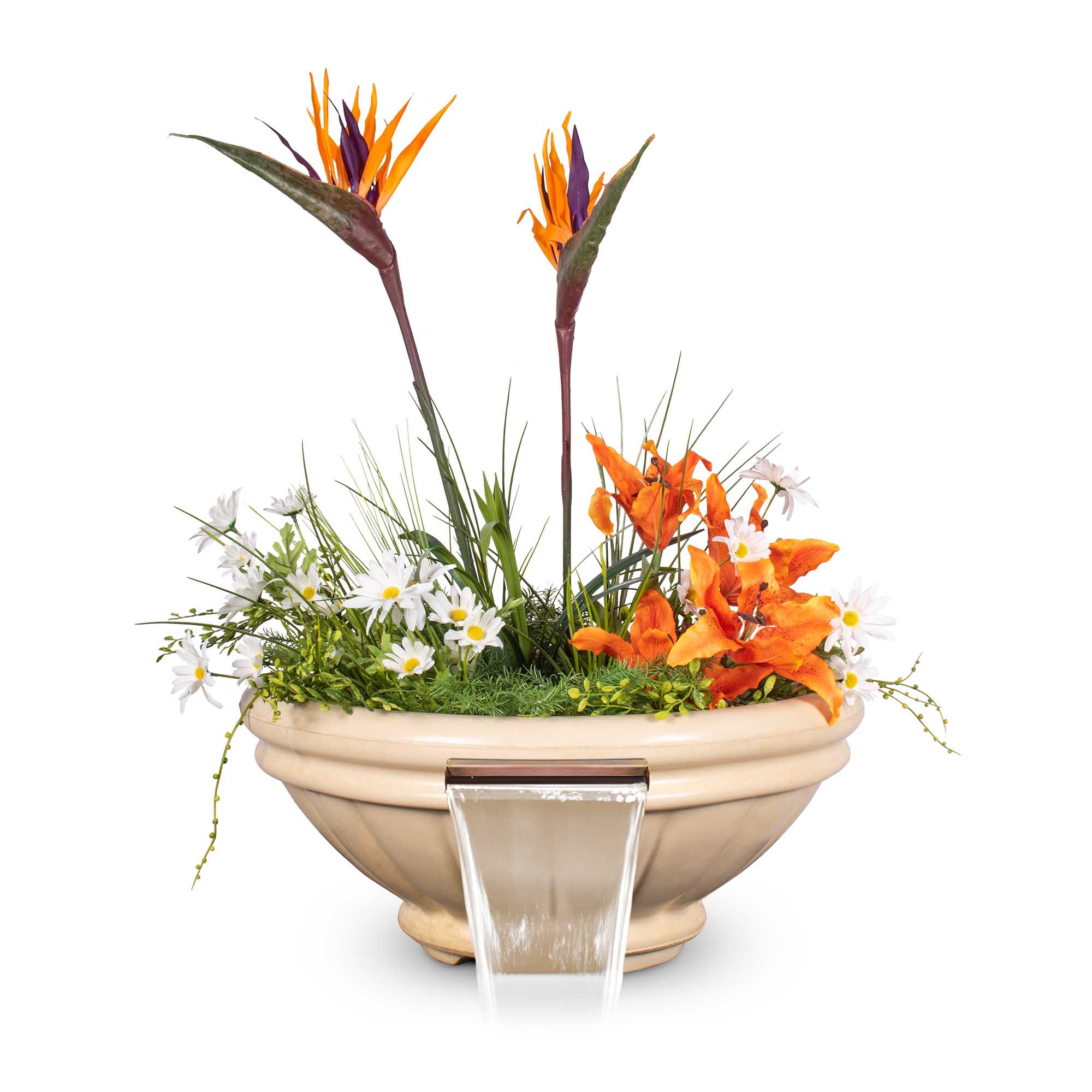 The Outdoor Plus - Roma GFRC Concrete Round Planter & Water Bowl