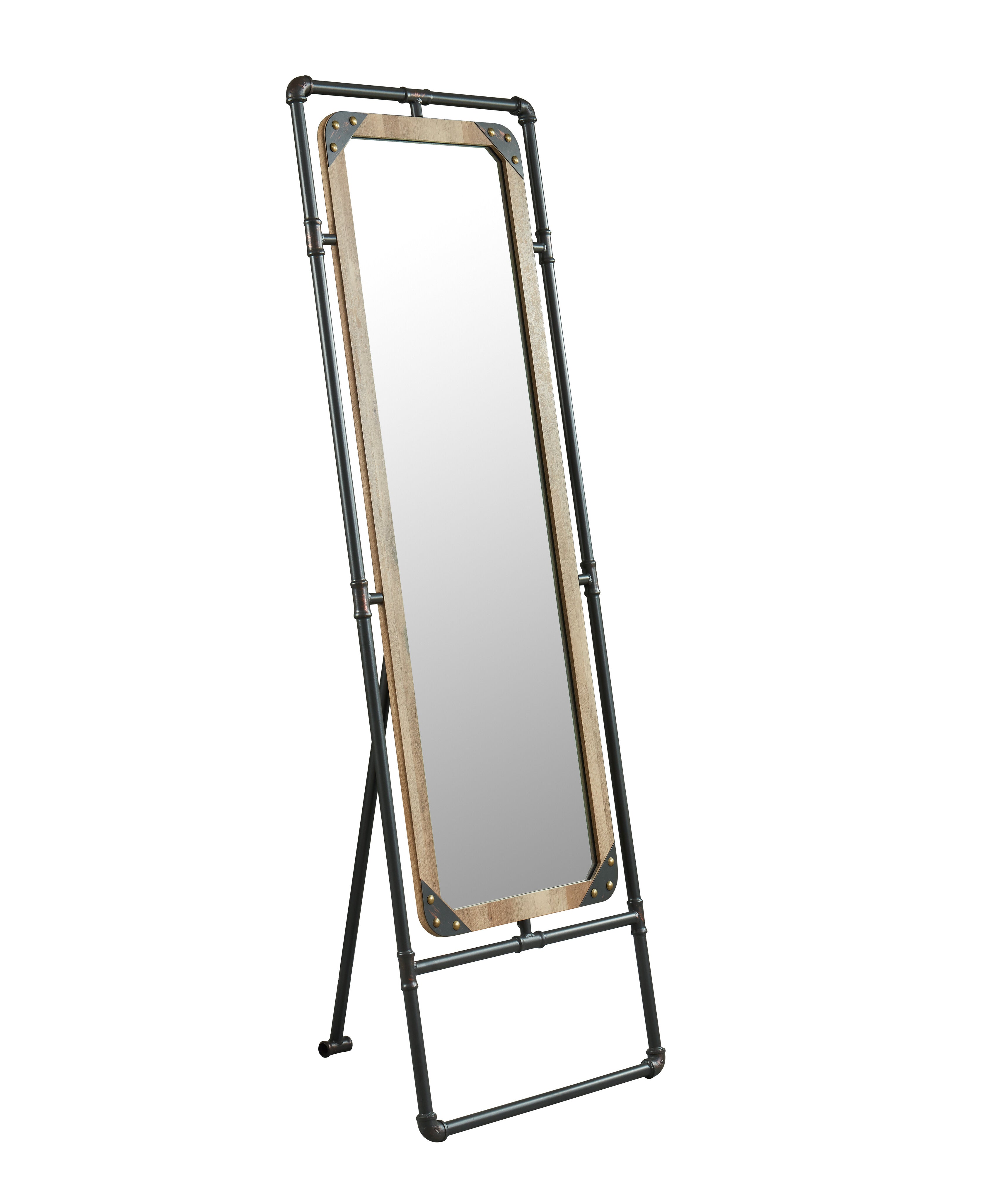 Le Rochelle Industrial Metal Standing Mirror