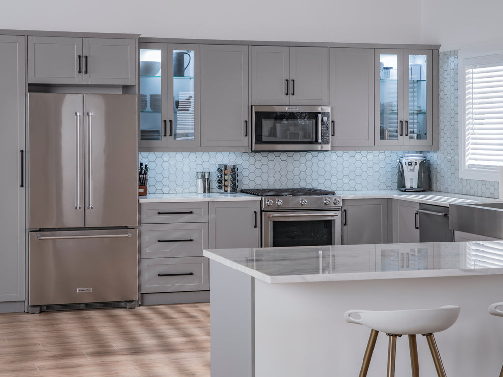 Home Grey Above Fridge Cabinet, 36 Inch