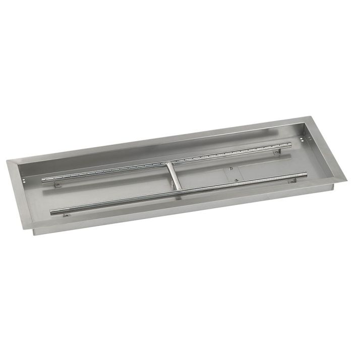 American Fireglass 48" x 14" Rectangular Drop-In Pan with Spark Ignition Kit - Natural Gas