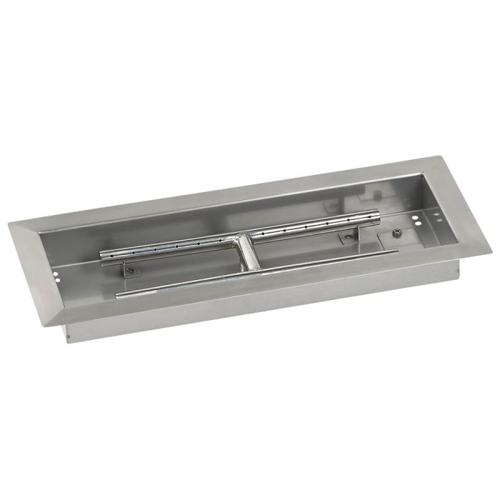 American Fireglass 18" x 6" Rectangular Drop-In Pan with Match Light Kit - Natural Gas
