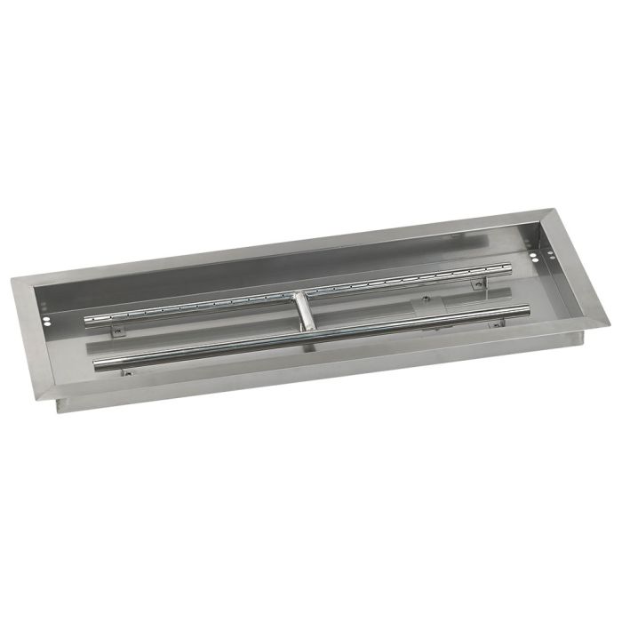 American Fireglass 30" x 10" Rectangular Drop-In Pan with Match Light Kit - Natural Gas