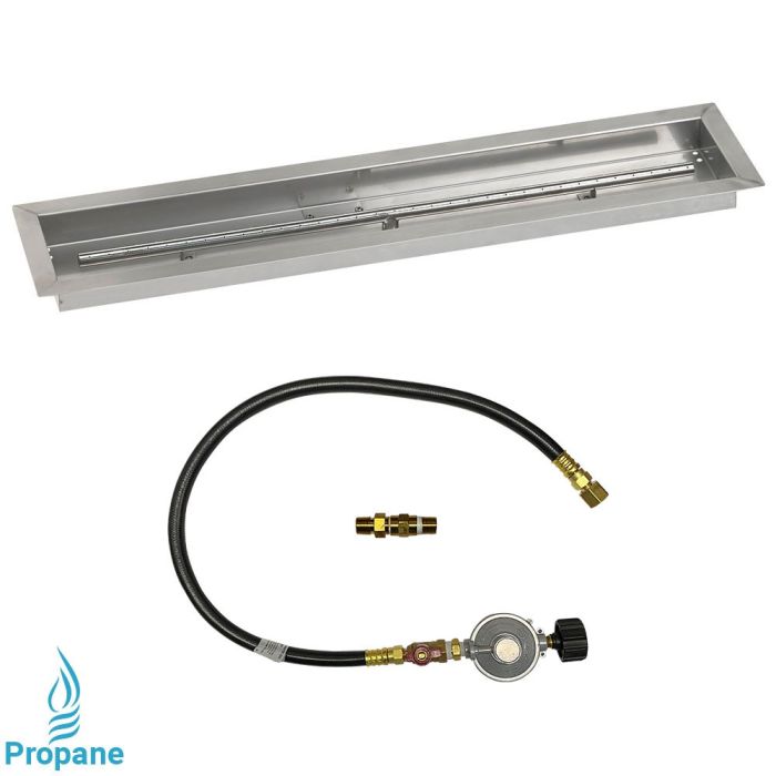 American Fire Glass 36"x 6" Linear Drop-In Pan with Match Light Kit - Propane