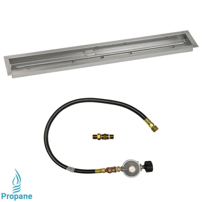 American Fireglass 48"x 6" Linear Drop-In Pan with Match Light Kit - Propane