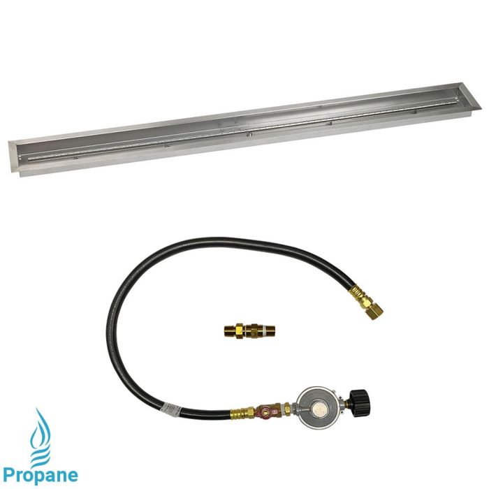 American Fireglass 72"x 6" Linear Drop-In Pan with Match Light Kit - Propane