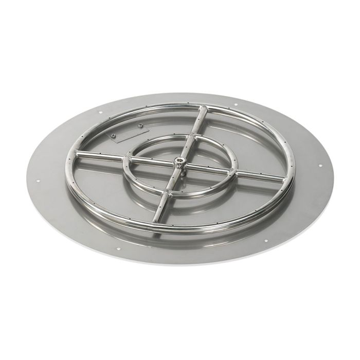 American Fireglass 24" Round Flat Pan with Match Light Kit (18" Ring) - Natural Gas
