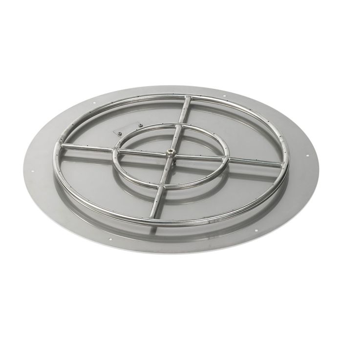 American Fireglass 30" Round Flat Pan with Match Light Kit (24" Ring) - Natural Gas