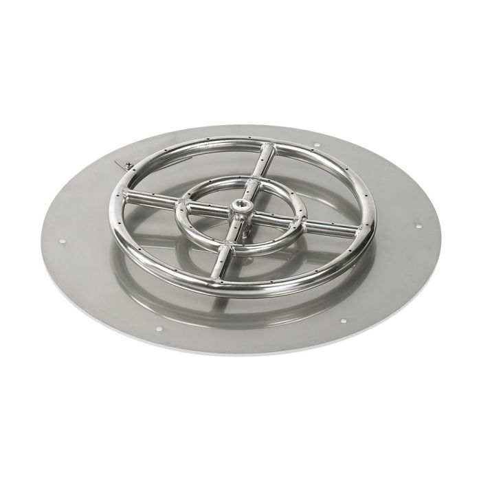 American Fireglass 18" Round Flat Pan with Match Light Kit (12" Ring) - Propane