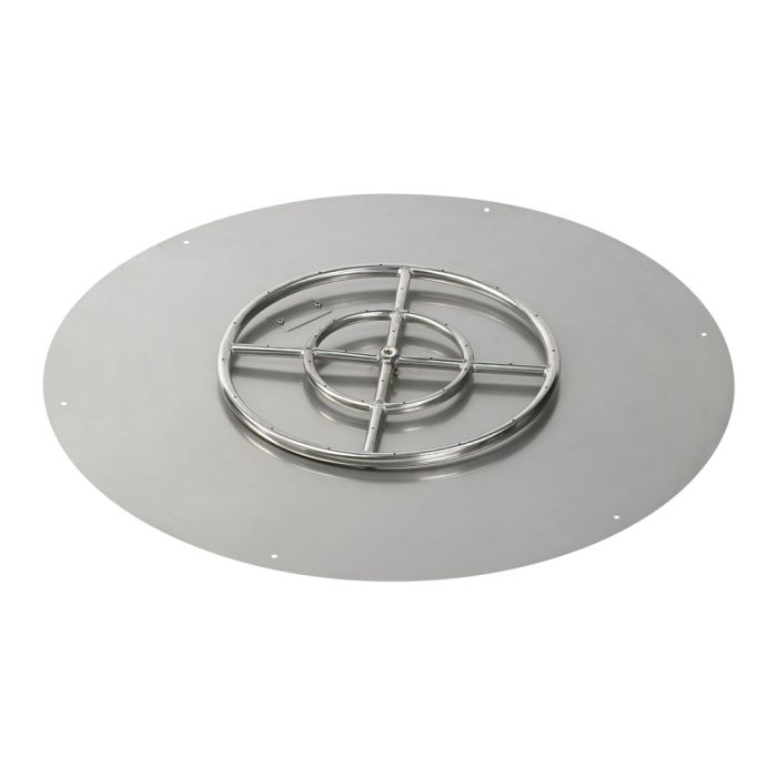 American Fireglass 36" Round Flat Pan with Match Light Kit (18" Ring) - Propane