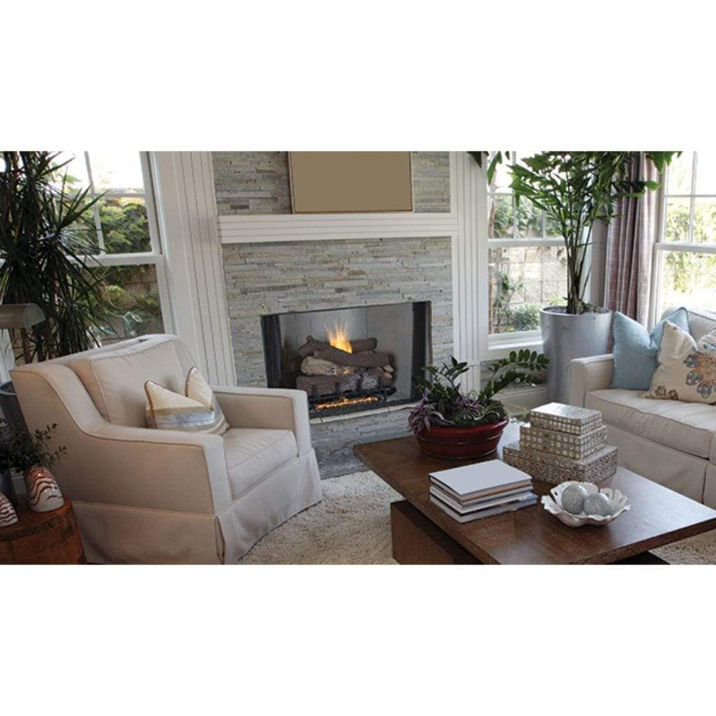 Superior VRT4550 50-inch Traditional Ventless Gas Fireplace - White Stacked Refractory Panels