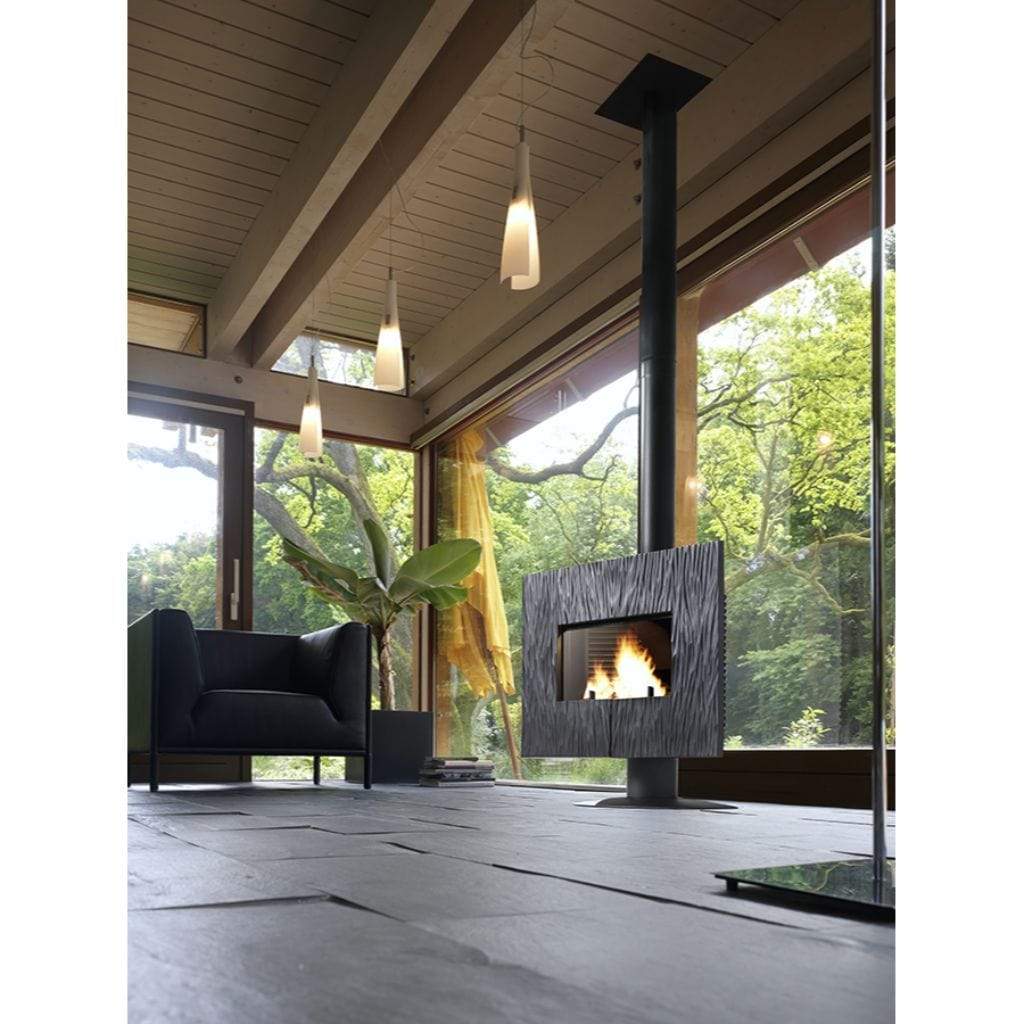 Invicta 47" Gaya Ardoise Contemporain Cast Iron Wood Burning Stove