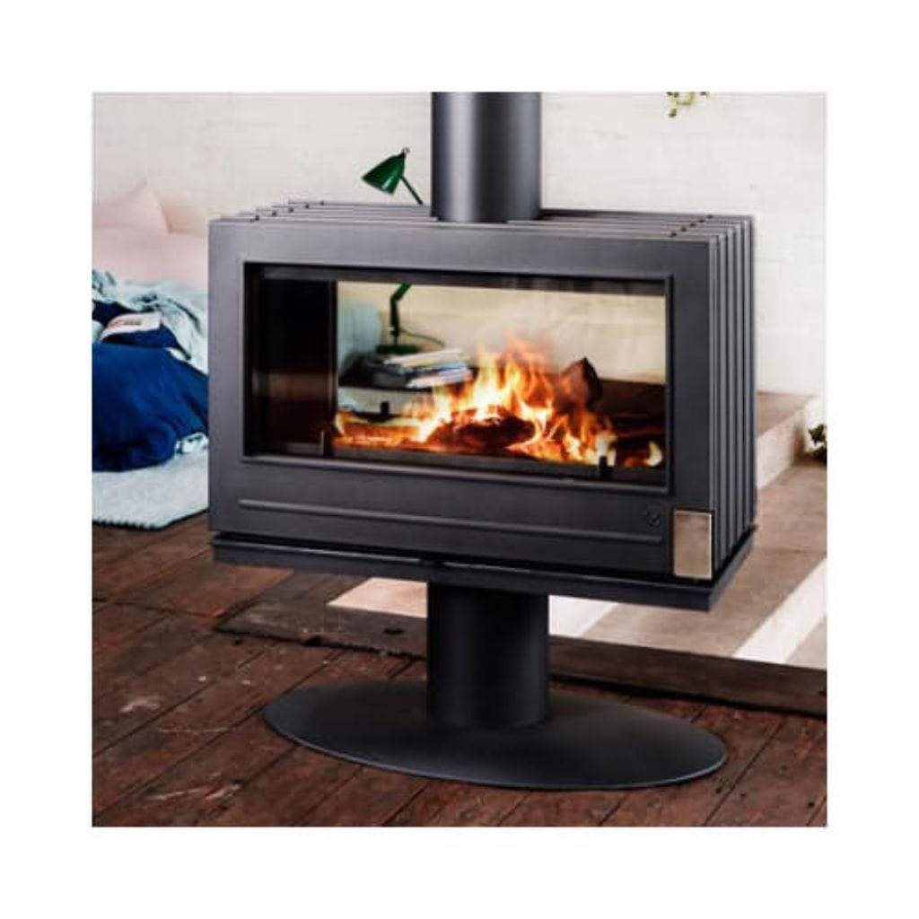 Invicta Nelson 36" Contemporain Cast Iron See Through Wood Stove