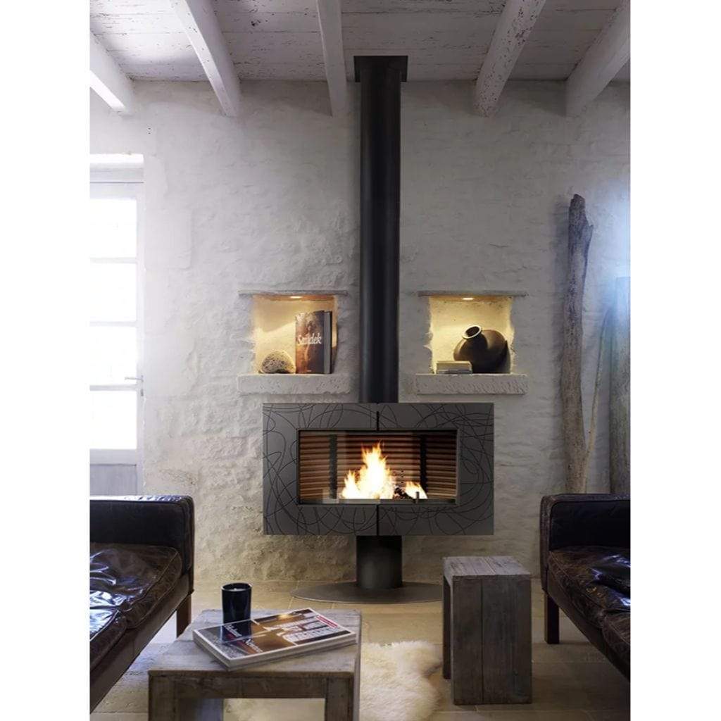 Invicta 40" Symphonia Contemporain Cast Iron Wood Burning Stove